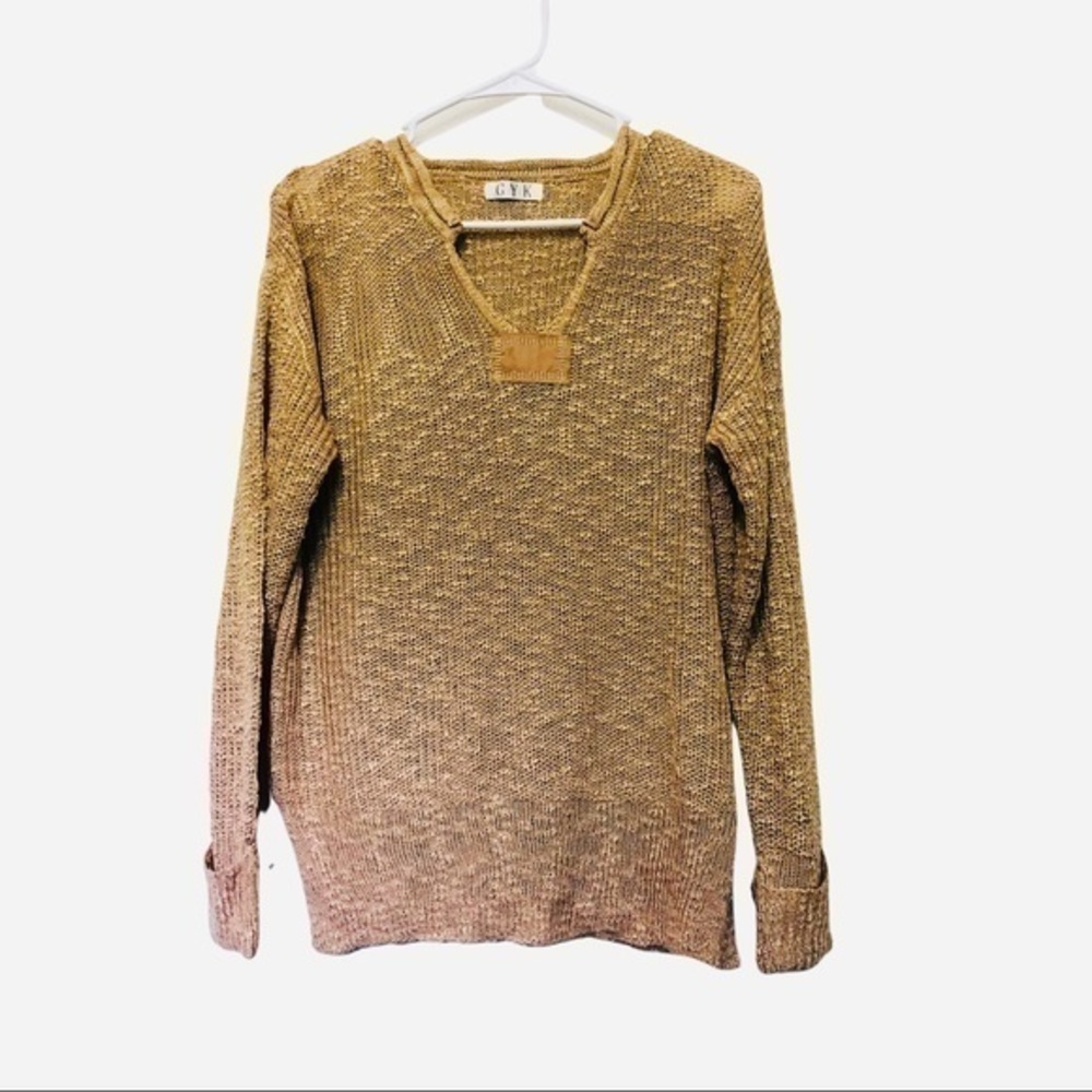 NWOT GYK Tan Open Knit Sweater